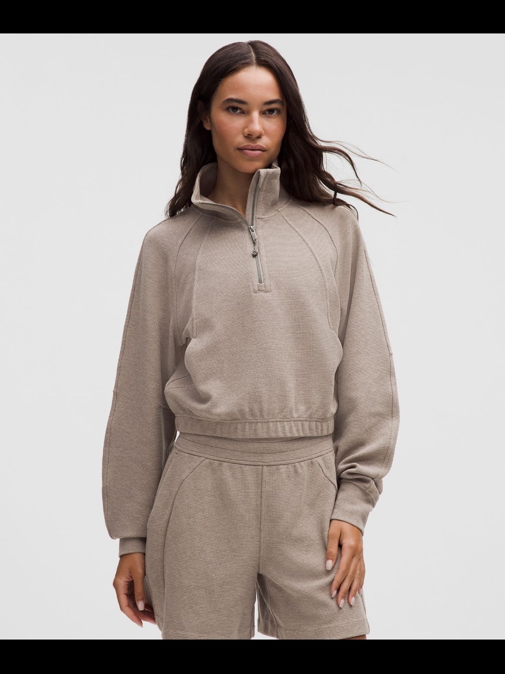 Lululemon scuba cropped funnel neck half zip